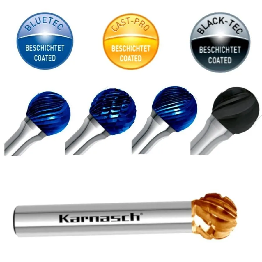 Режущий инструмент Karnasch Solid Carbide Ball Nose End Mill KUD Coated HP1-HP11