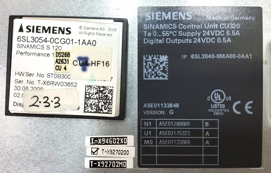 Сервопривод Siemens SINAMICS CU320 Servo Drive 6SL3040-0MA00-0AA1 24VDC 6.5A Dig