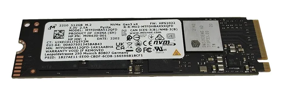 SSD-накопитель Micron 512GB M.2 2280 PCIe Gen3 x4 NVMe SSD MTFDKBA512TFH-1BC1AAB