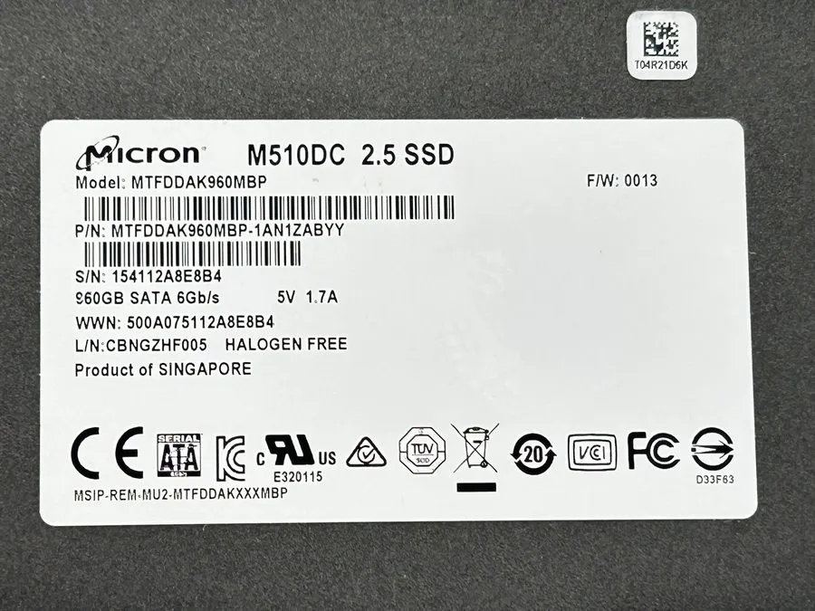 SSD-накопитель Micron Crucial M510DC (MTFDDAK960MBP) 2.5 960GB SATA SSD 79% Heal