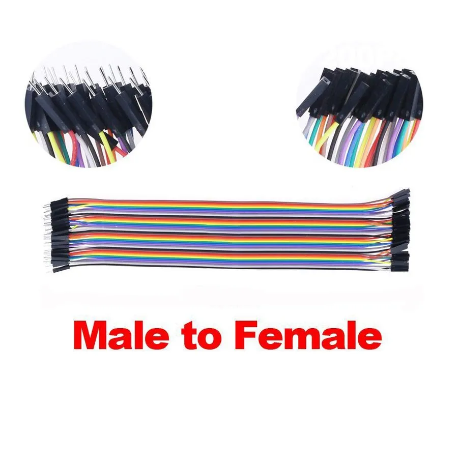 Разъём 40P Dupont Male Female 10cm/15cm/21cm/30cm/40cm Jumper Wire Connectors Le — фото лота 1