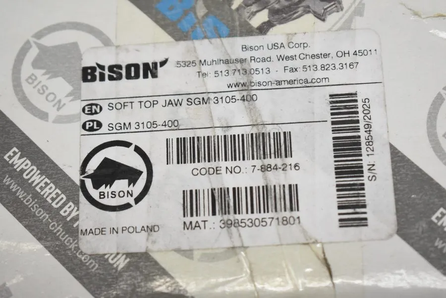 Режущий инструмент Bison SGM 3105-400 Soft Top Jaw Lathe Chuck Jaw Bison Made In — фото лота 1