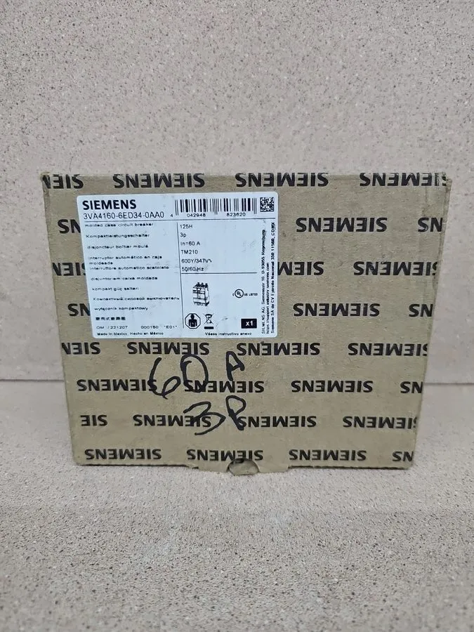 Автоматический выключатель Siemens 60 Amp Bolt-On Circuit Breaker 480 VAC 3 Pole