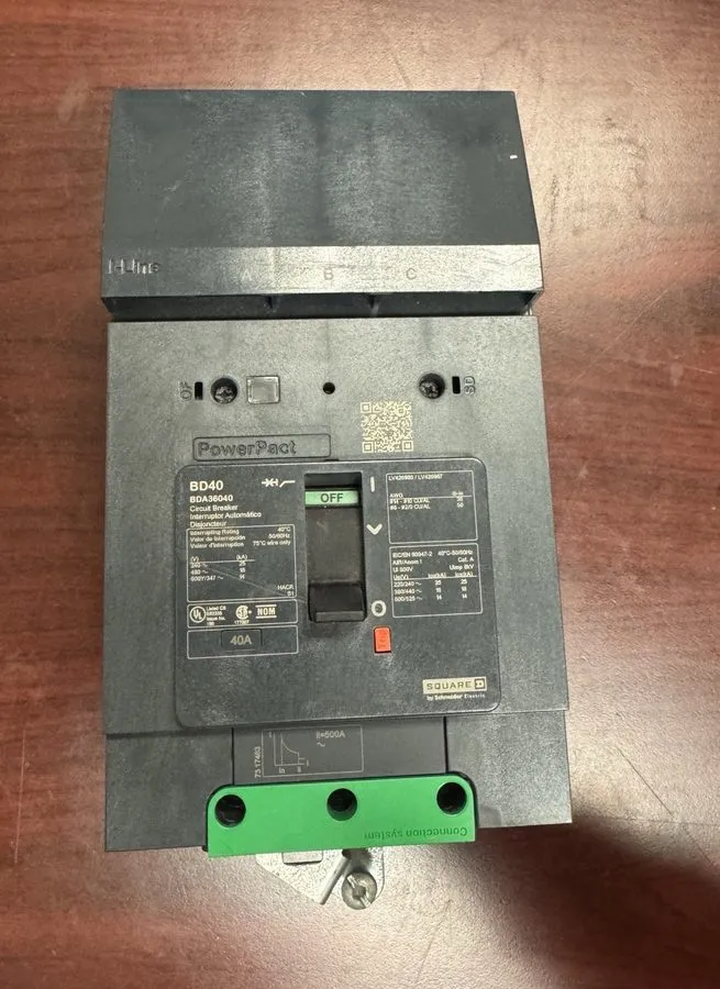 Автоматический выключатель BDA36040 40 Amp Square D 480V 3P I-Line Circuit Break