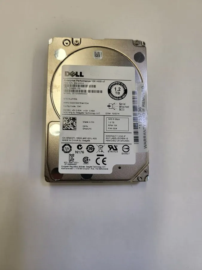 Жёсткий диск DELL 0RMCP3 1.2TB 10K 2.5‘’ 6Gbps SAS ENT HDD ST1200MM0007 Hard Dri