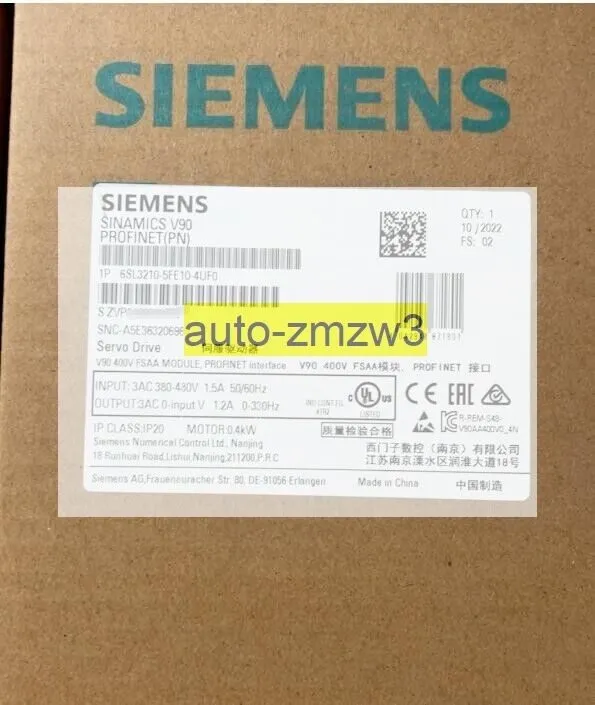 Частотный преобразователь 6SL3 210-5FE10-4UF0 SIEMENS SINAMICS V90 Input Voltage