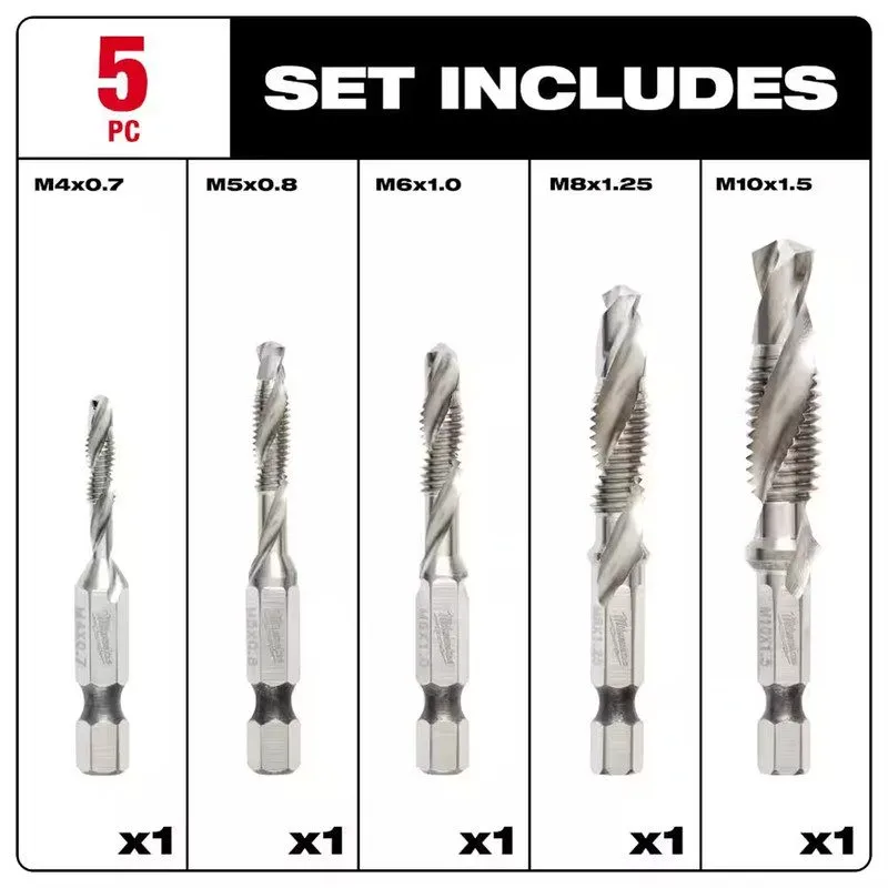 Режущий инструмент Milwaukee SHOCKWAVE Metric Impact Drill Tap Set 48-89-4875