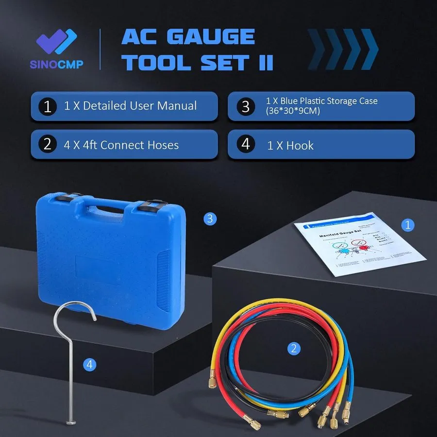 Манометрический коллектор 4 Way HVAC Manifold Gauge Set, Ac Manifold Gauge Set д — фото лота 2