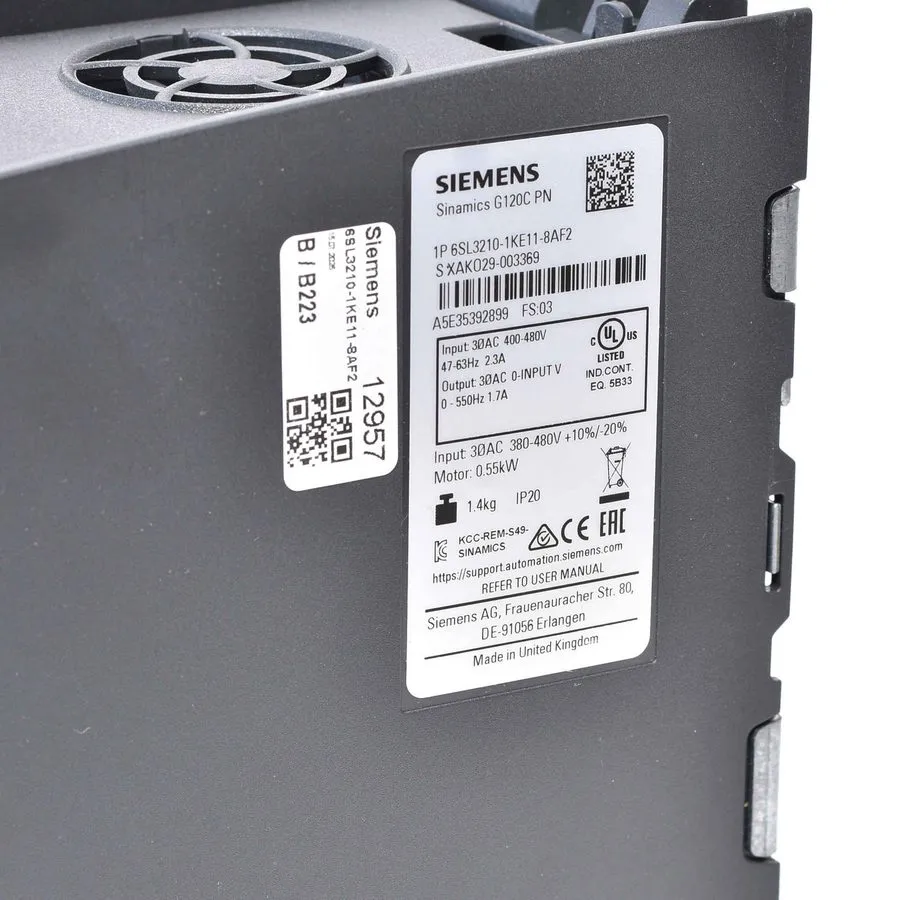 Частотный преобразователь Siemens 6SL3210-1KE11-8AF2 SINAMICS G120C rated power — фото лота 2