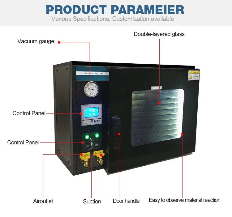 Сушильный шкаф Lab 0.9 Cu Ft 12x12x11" Vacuum Drying Oven Digital 5-Side Heating