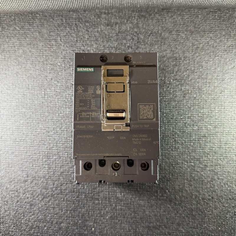 Автоматический выключатель SIEMENS 3VA4110-5ED34-0AA0 CIRCUIT BREAKER 3P 100A 48 — фото лота 1