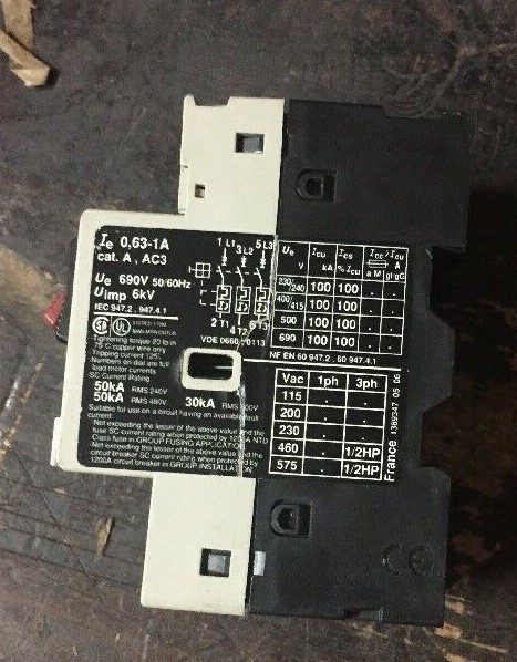 Автоматический выключатель Telemecanique GV2-M05 0.63- 1A 690V Motor Circuit Bre