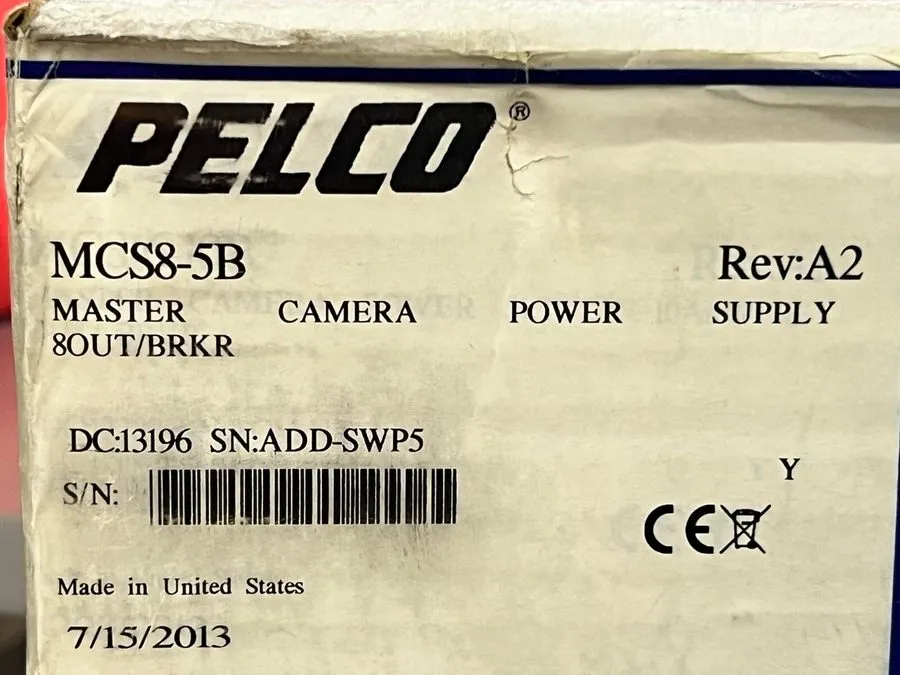 Блок питания Pelco MCS8-5B Master Camera Power Supply 5A 8 Outputs w/ Circuit Br