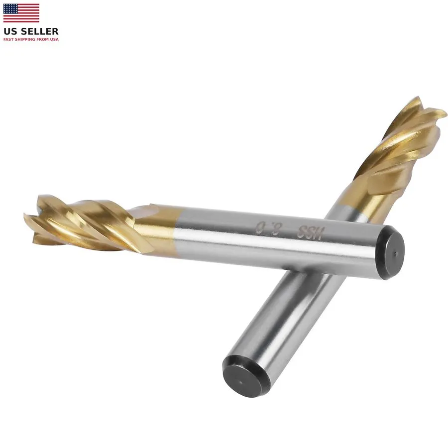 Режущий инструмент 4-Flute Titanium Coat Carbide End Mill Bits, 5/16 Inch/8 Mm H — фото лота 1