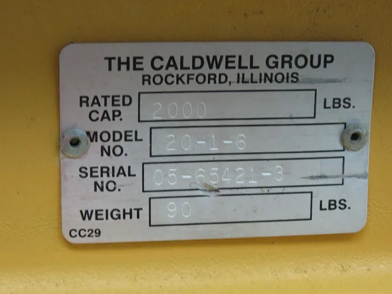 Таль Caldwell 20-1-6 2000Lb 1 Ton Rigging Lifting Beam 48-72" Spread Low Headroo