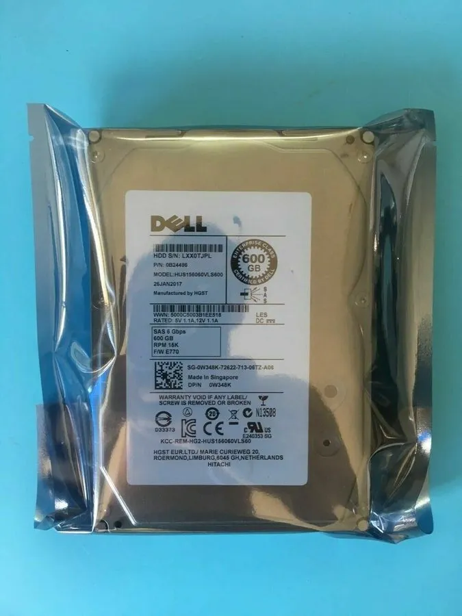 Жёсткий диск Dell W348K 0W348K 600GB 15K SAS 15000RPM 3.5" Hard Drive HUS156060V — фото лота 2