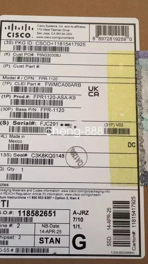 Межсетевой экран Cisco Firepower 1120 ASA Appliance, 1U FPR1120-ASA-K9