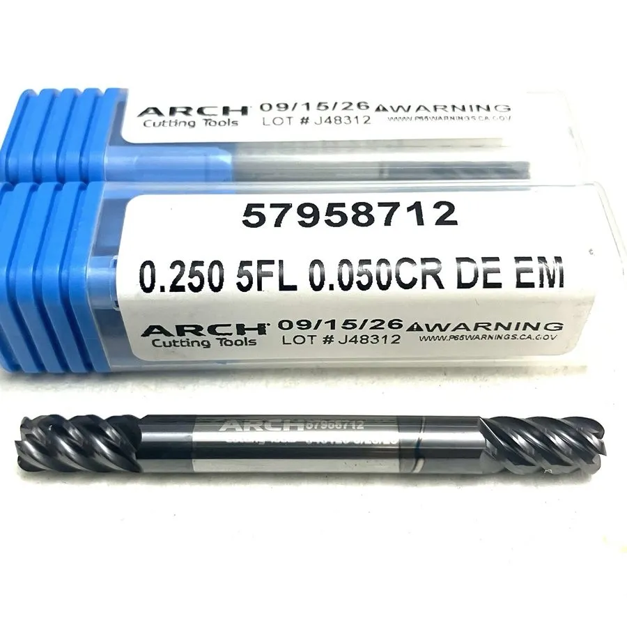 Режущий инструмент ARCH 57958712 1/4" 5FL Corner Rad End Mill .050R Double End C