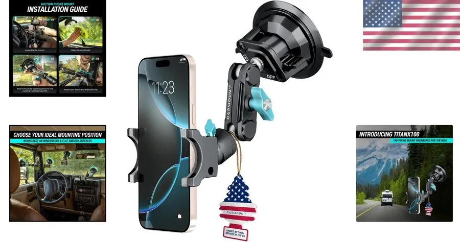 Вакуумная присоска CARMOUNT TitanX100 Suction Cup Phone Mount