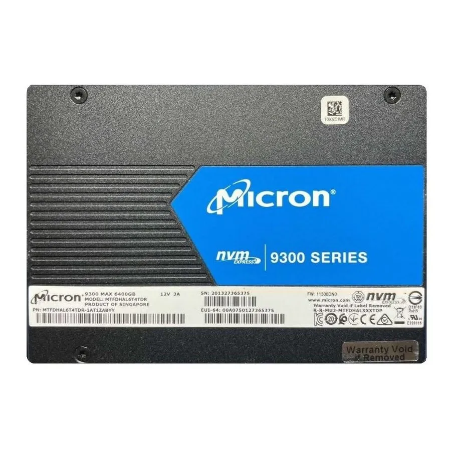 SSD-накопитель MICRON MTFDHAL6T4TDR 6.4TB 2.5" NVmE U.2 SSD 9300 Max 12k Hrs 95%