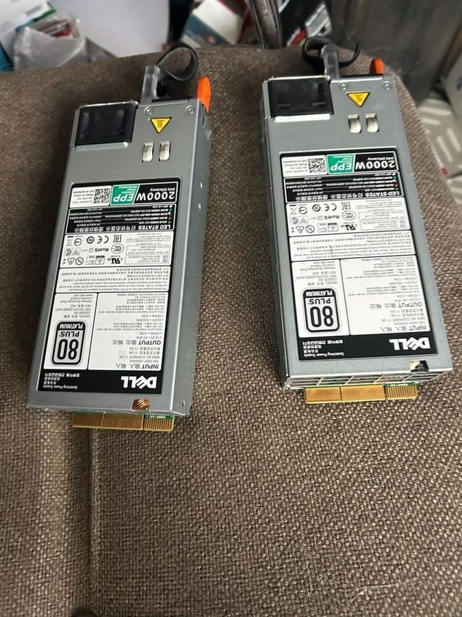 Блок питания Dell PowerEdge R740 2000W 80 Plus Platinum D2000E-S0 Power Supply 0 — фото лота 1