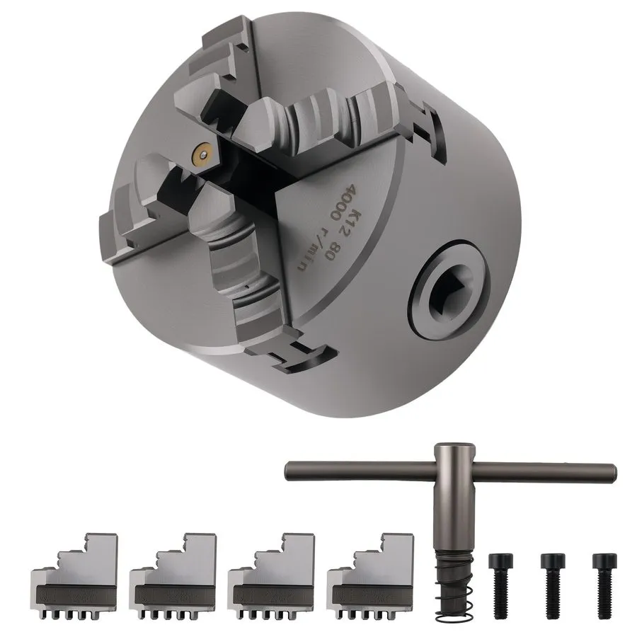 Режущий инструмент 4 Jaw Lathe Chuck K12-80 80mm Self Centering — фото лота 2