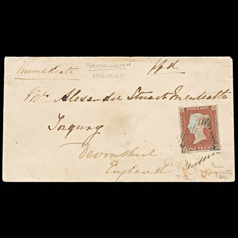 Сервер 6072 GB 1d Red Plate 86. Green Irish 1884 Postmark. BS75xc 4 Margins. C£7 — фото лота 2