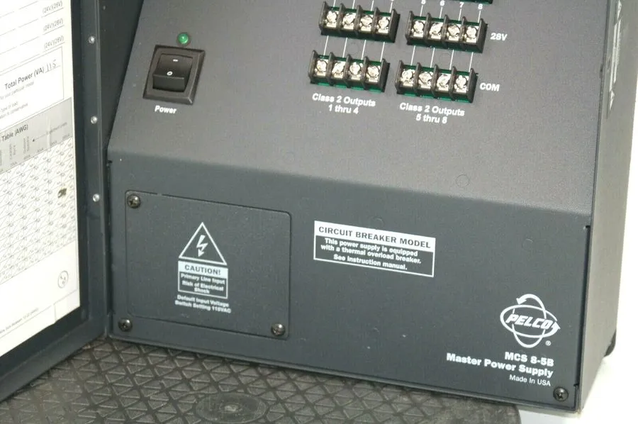Блок питания Pelco MCS8-5B Master Camera Power Supply 5A 8 Outputs w/ Circuit Br