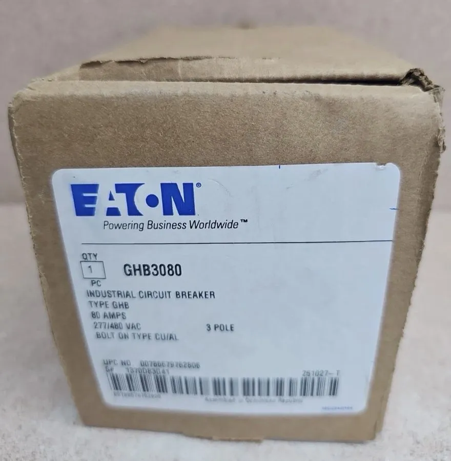 Автоматический выключатель GHB3080 Cutler Hammer 80 Amp 3 Pole 480V Bolt on Circ