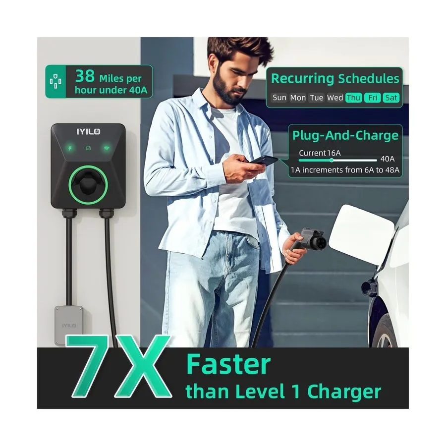 Аккумулятор Level 2 EV Charger (40Amp, 240V, NEMA 14-50P), Portable Electric Veh