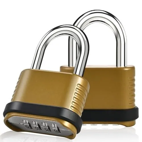 Такелажная скоба 2 Pack 4-Digit Heavy Duty Combination Locks, Short Shackle Zinc