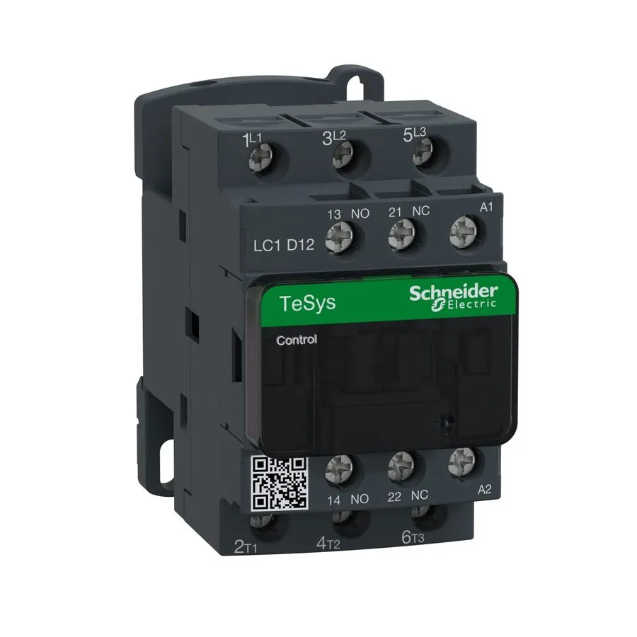 Контактор LC1D12E7 Contactor: 3 Pole NO x3 Auxiliary Contactors: NO+NC 48VAC 12A