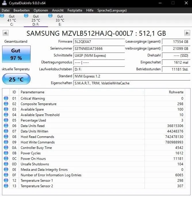 SSD-накопитель SAMSUNG PM981 512GB M.2 NVMe PCIe SSD MZ-VLB5120 Lenovo SSS0L2510