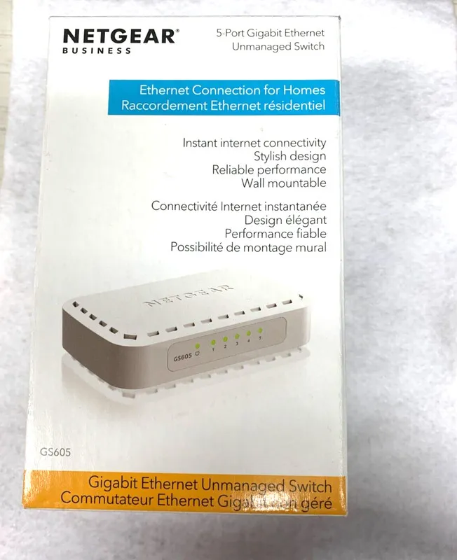 Коммутатор NETGEAR 5-Port Gigabit Ethernet Switch (GS605NA) -fast