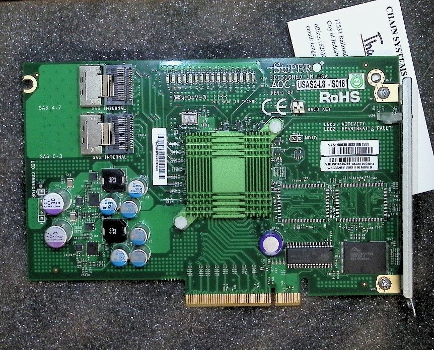 Кабель Supermicro AOC-USAS2-L8i 8-Port SAS/SATA Internal RAID Controller Card — фото лота 1