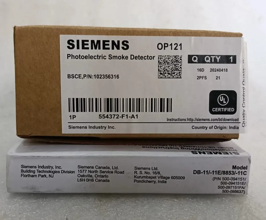 Оборудование пожарной сигнализации Siemens OP921 Photoelectric Smoke Detector Ad