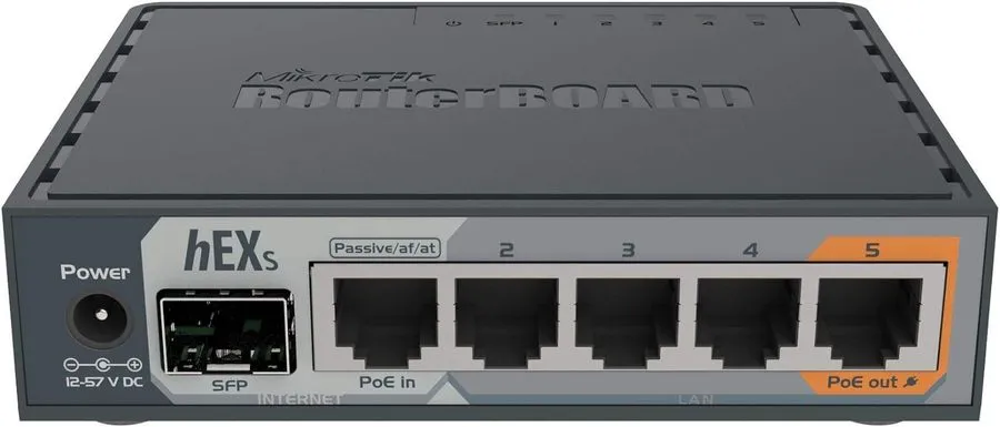Маршрутизатор MikroTik hEX S 5 Ports Gigabit Ethernet Router RB760IGS SFP port