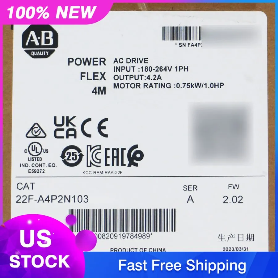 Частотный преобразователь Allen Bradley 22F-A4P2N103 PowerFlex 4M AC Drive 0.75