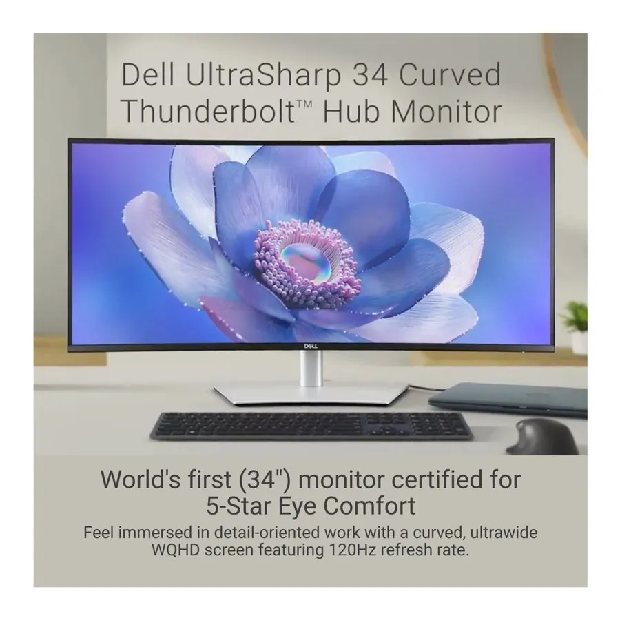 Монитор Dell UltraSharp U3425WE 34" USB-C Hub Curved, WONT POWER ON DESCRIPTION — фото лота 1