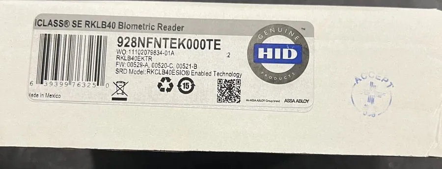 Оборудование видеонаблюдения HID 928NFNTEK000TE iCLASS SE RKLB40 Biometric er