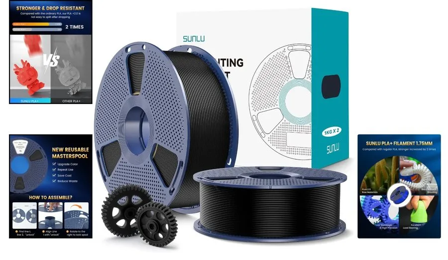 3D-принтер PLA+2.0 3D Printer Filament Bundle, 4KG Upgrade PLA+ Filament 1.75mm,