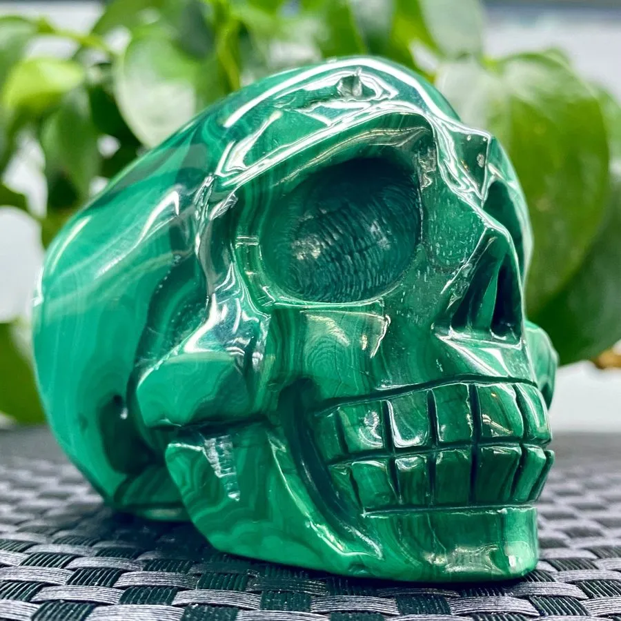 Лабораторный прибор 1.83LB Malachite stone Quartz Crystal Skull Carved Skull Rei