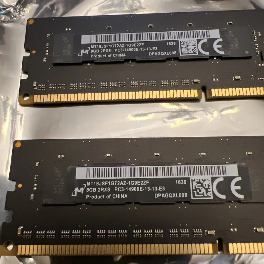 Модуль памяти Micron MT18JSF1G72AZ-1G9E22E 16Gb (2x8gb) 8Gb Pc3-14900E — фото лота 1