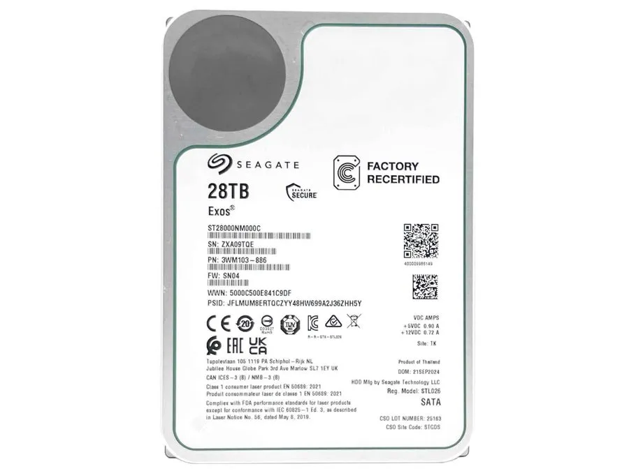 Жёсткий диск ST28000NM000C Seagate Exos 28TB 3.5" SATA 7200RPM 512MB Enterprise  — фото лота 1