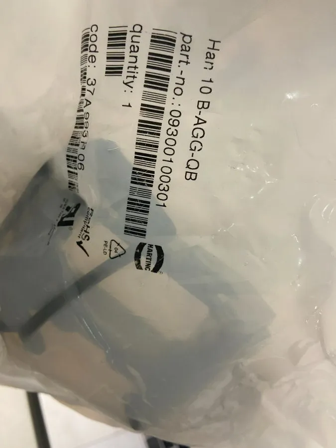 Разъём 09300100301 Harting, Han 10 b-agg-qb connector latch with gasket