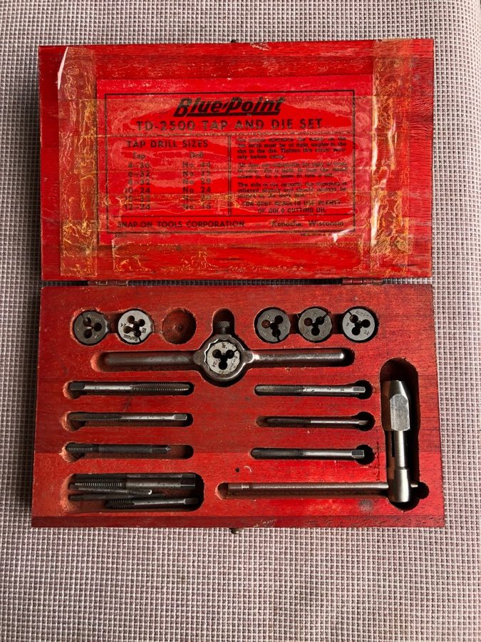 Режущий инструмент VTG Blue-Point Snap-On Tap & Die Set USA TD-2500 Original Woo