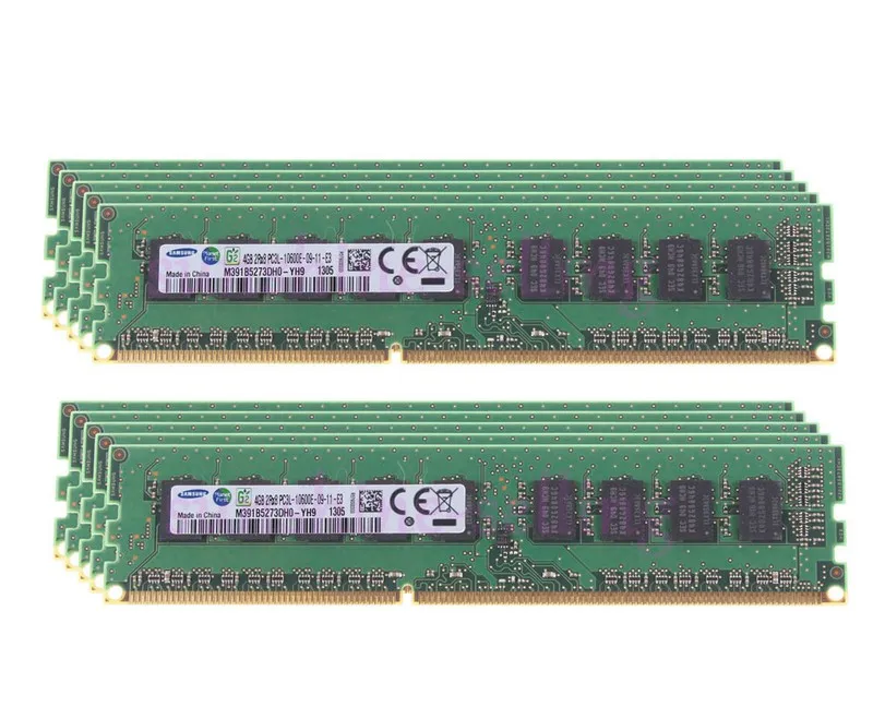 Модуль памяти 10X 4GB Samsung 4GB 2Rx8 PC3L-10600E DDR3 1333Mhz ECC Server RAM M