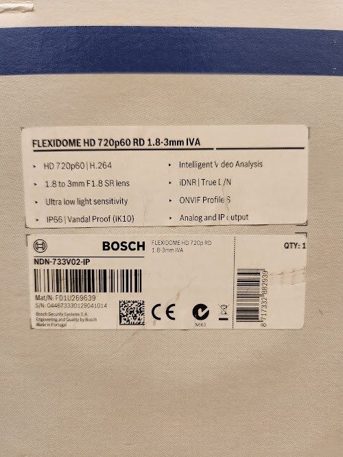 Камера Bosch Flexidome HD 720p60 RD 1.8-3mm IVA security camera — фото лота 1