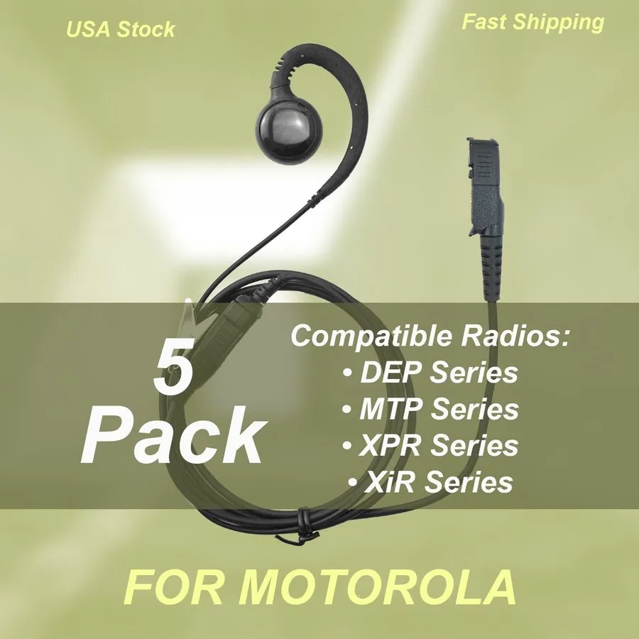 Радиостанция 5x Swivel Headset w/PTT Mic для Motorola Radios DP3441 DP2600 XPR33