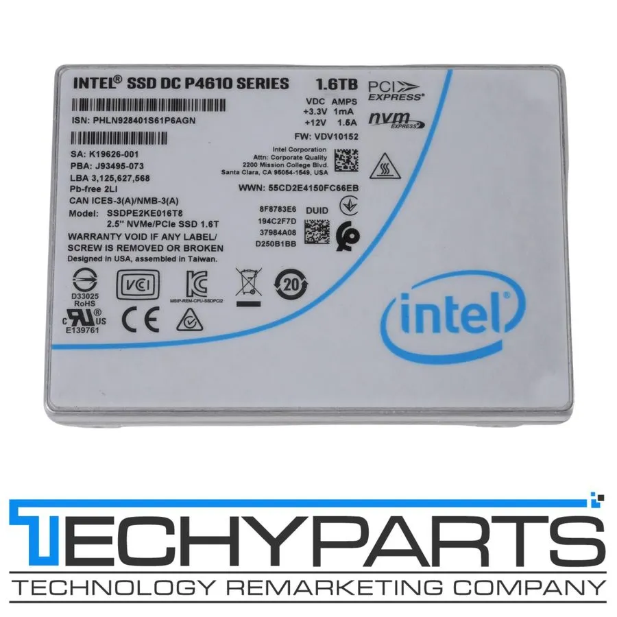 SSD-накопитель Intel DC P4610 1.6TB 2.5" NVMe U.2 SSD SSDPE2KE016T8 Enterprise S